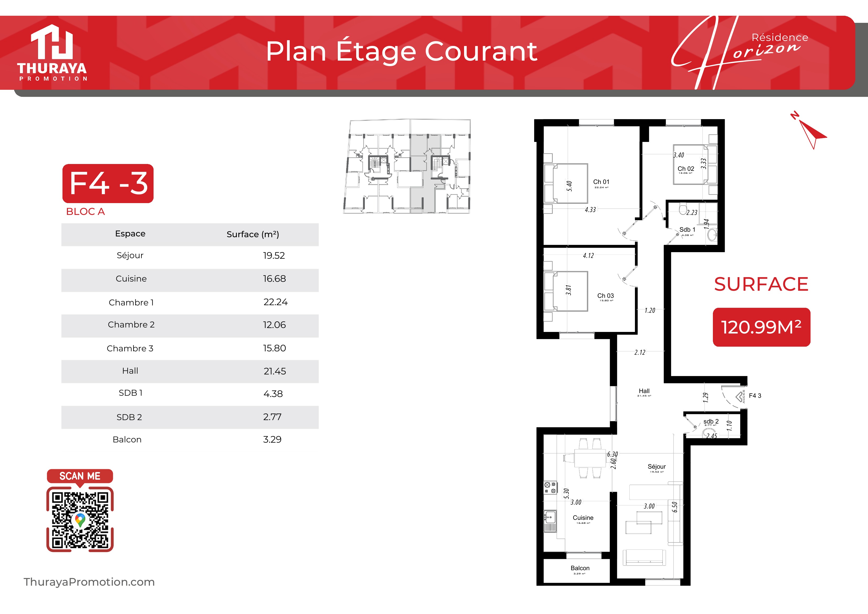 Plan F4 120.99 m²